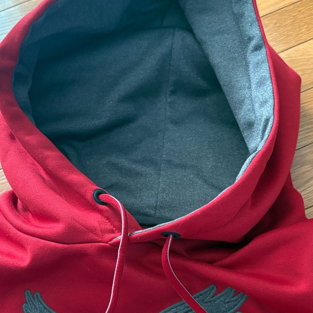 American Eagle Outfitters Red Hoodie with Gray Logo - Picture 6 of 6